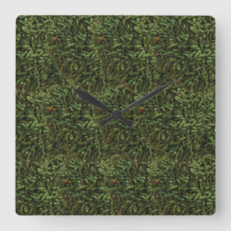 Green Chili Pepper Quadratische Wanduhr
