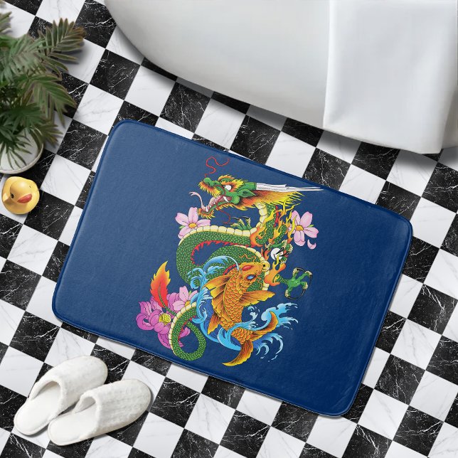 Green Chinese Dragon Koi Badematte (Von Creator hochgeladen)