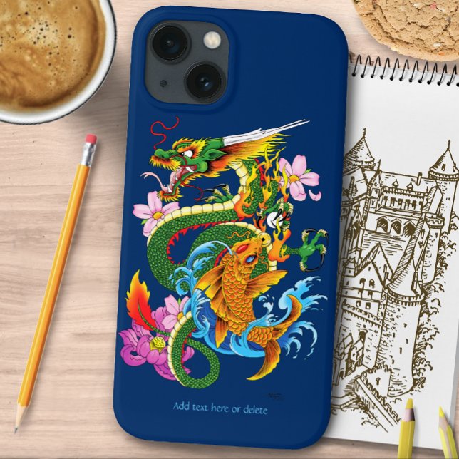 Green Chinese Dragon Koi Case-Mate iPhone Hülle (Von Creator hochgeladen)