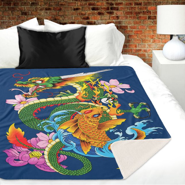 Green Chinese Dragon Koi Sherpadecke (Von Creator hochgeladen)