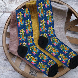 Green Chinese Dragon Koi Socken