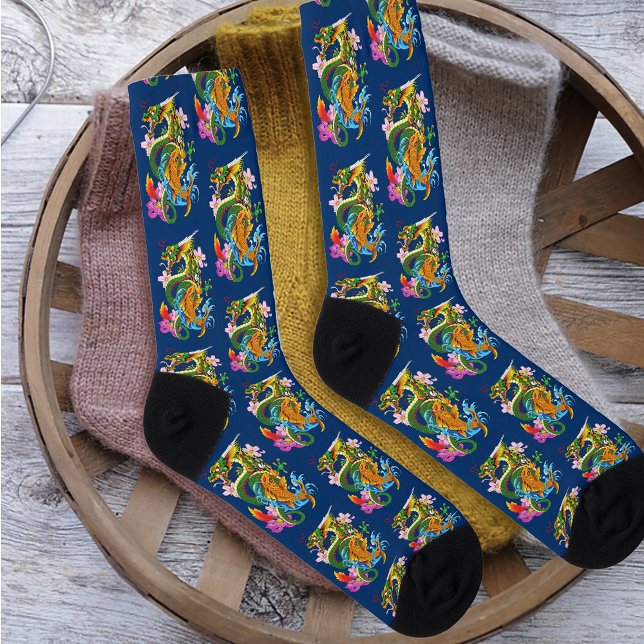 Green Chinese Dragon Koi Socken (Von Creator hochgeladen)