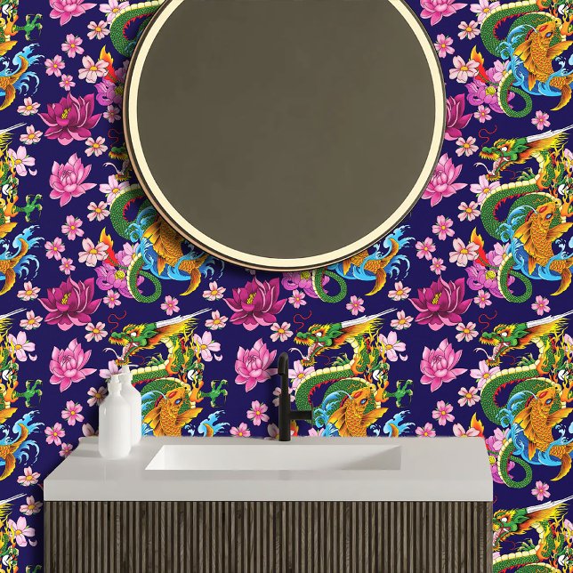 Green Chinese Dragon Koi Tapete (Von Creator hochgeladen)