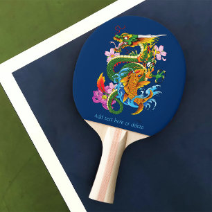 Green Chinese Dragon Koi Tischtennis Schläger