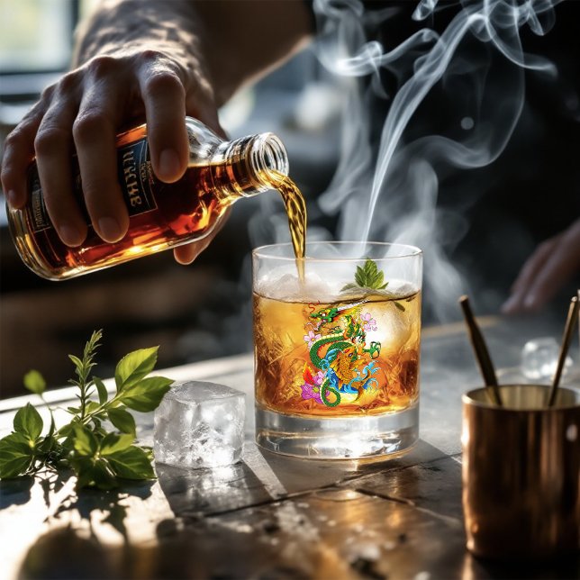 Green Chinese Dragon Koi Whiskyglas (Von Creator hochgeladen)