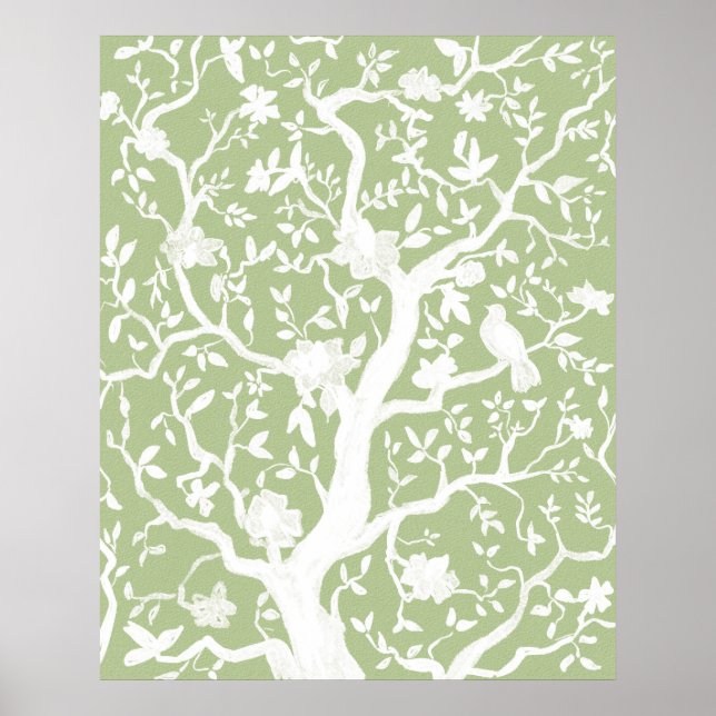 Green Chinoiserie 24x30 inch Poster (Vorne)