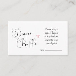 Green Chinoiserie Pink Bow Diaper Raffekarte Begleitkarte