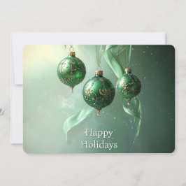 Green Christmas Ball Holiday Card Feiertagskarte