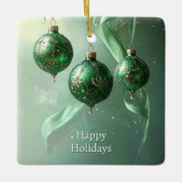 Green Christmas Ball Holiday Ornament