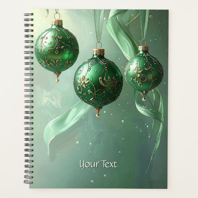 Green Christmas Ball Holiday Planner Planer (Vorderseite)