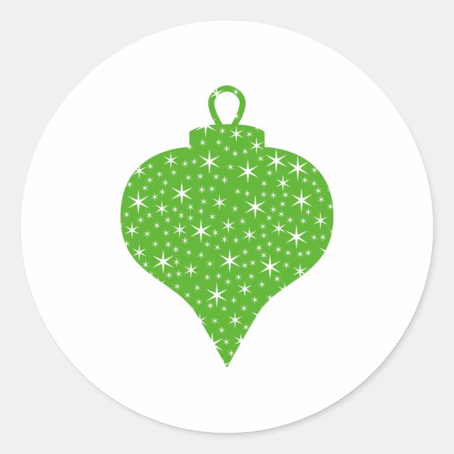 Green Christmas Bauble Design. Runder Aufkleber (Vorderseite)