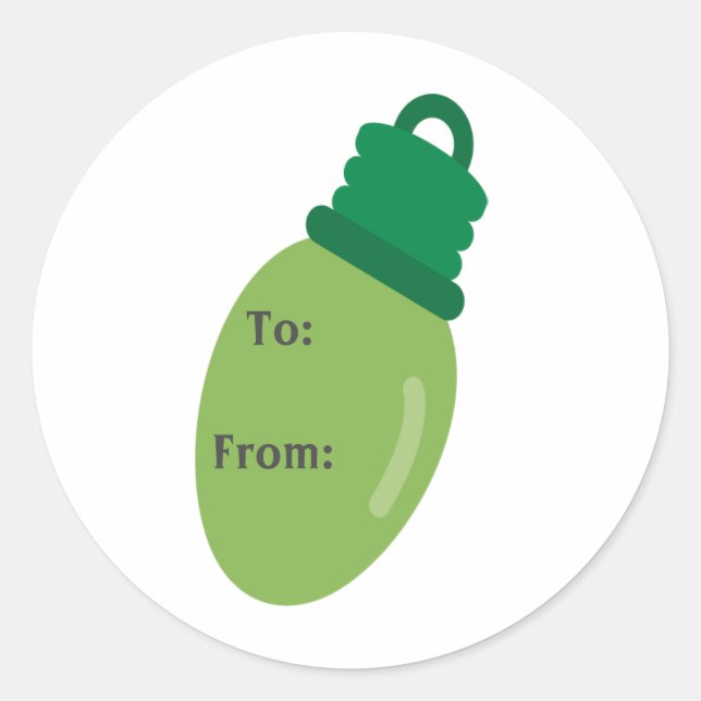 Green Christmas Bulb Geschenkmarke Stickers (Vorderseite)