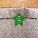 Green Christmas Business Star Shape Sticker<br><div class="desc">Frohe Weihnachten! Einer der bekanntesten Feiertage des Jahres. Es ist auch eine der besten Jahreszeiten für Werbung für Ihr Unternehmen. Starform Aufkleber mit fröhlichen Weihnachtsgrüßen, Ihrem Firmennamen, Stadt oder Stadt und Staat. Sie können es als Zubehör für Ihr Produktverpackungsmaterial verwenden, um Ihren Produktnamen zu fördern. Sie können es auch als...</div>
