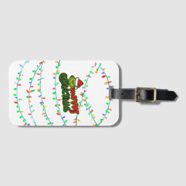 Green Christmas Creature with Holiday Lights Gepäckanhänger