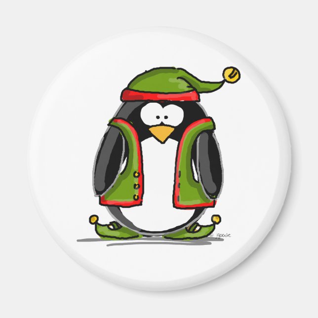 Green Christmas Elf Magnet (Vorne)