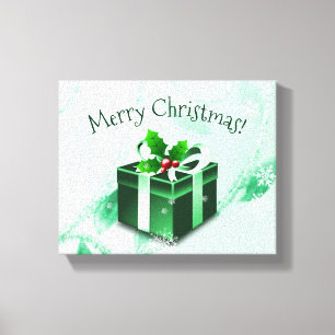 Green Christmas Geschenk Canvas drucken Leinwanddruck