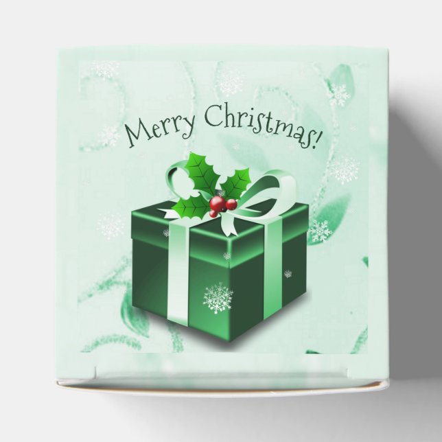 Green Christmas Gift Favor Box Geschenkschachtel (Oben)