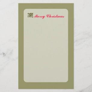Green Christmas Holly Leaf Briefpapier