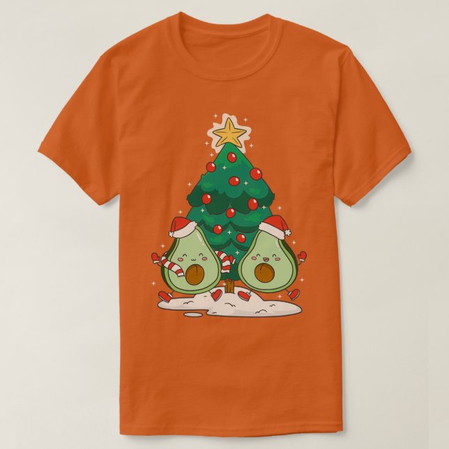 Green Christmas Niedlich Avocado Weihnachtsbaum Il T-Shirt (Design vorne)