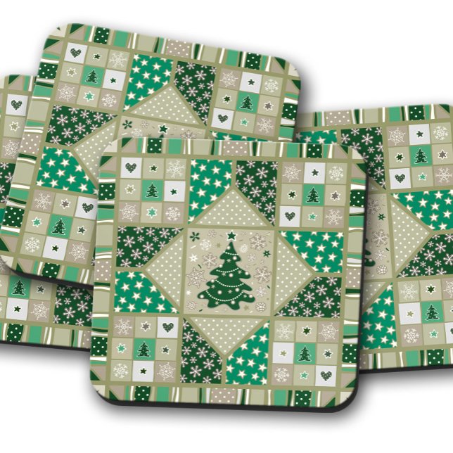 Green Christmas Quilt | Christmas Cork Untersetzer (Von Creator hochgeladen)