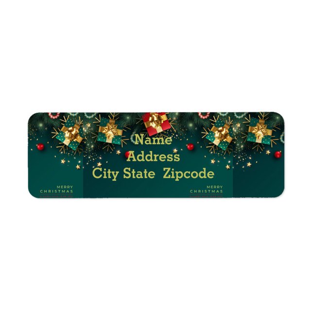 Green Christmas Return Address Label ("Holiday mail, but make it luxe. )