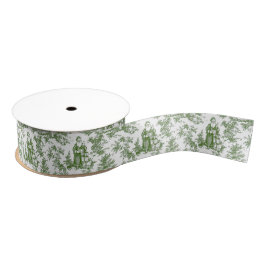 Green Christmas Santa Toile Ripsband
