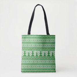 Green Christmas Sweater All-Over-Print Tote-Tasche