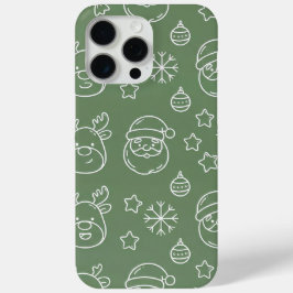Green Christmas texture with festive elements Case-Mate iPhone Hülle