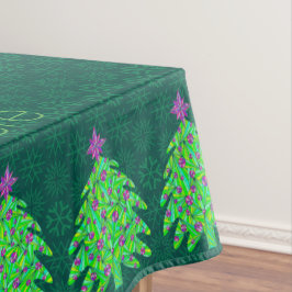 Green Christmas Tree Chic Elegante Personalisiert Tischdecke
