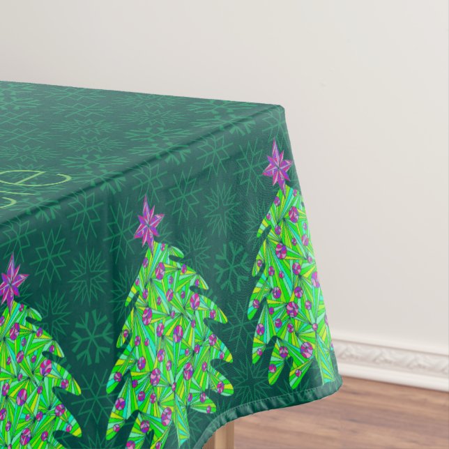 Green Christmas Tree Chic Elegante Personalisiert Tischdecke (Beispiel)
