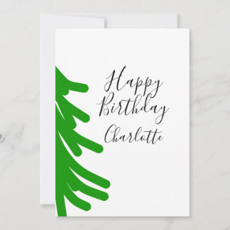 Green Christmas tree happy birthday December winte Einladung