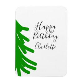 Green Christmas tree happy birthday December winte Magnet