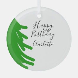 Green Christmas tree happy birthday December winte Ornament Aus Glas