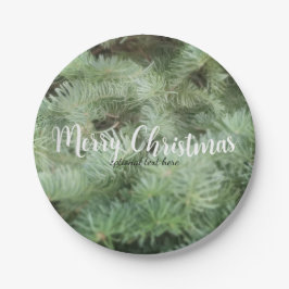 Green Christmas Tree Pine Holiday Custom Party Pappteller