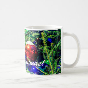 Green Christmas Tree Red Ball Kaffeetasse
