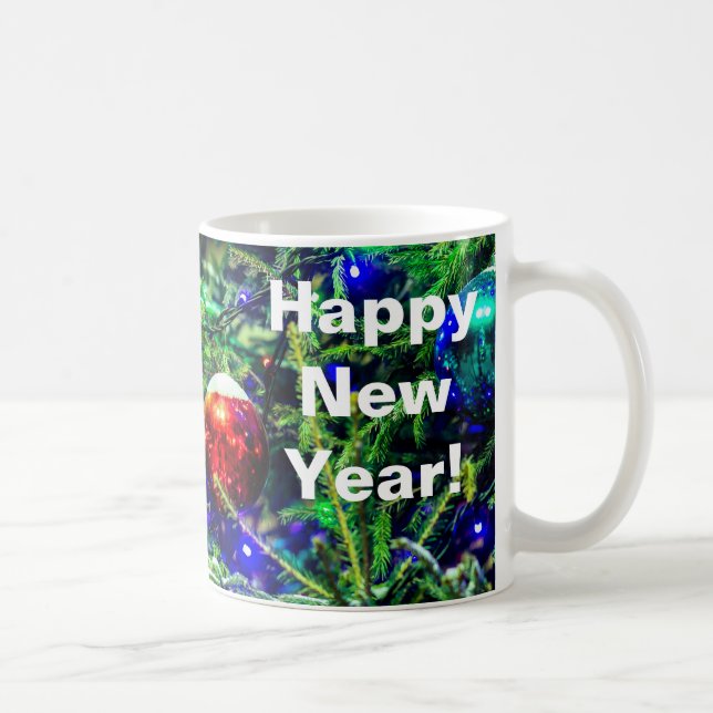 Green Christmas Tree Red Ball Tasse (Rechts)