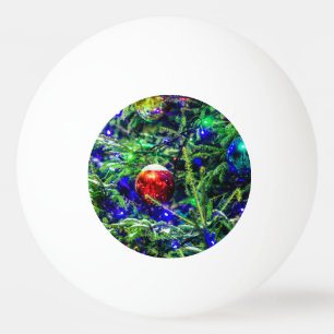Green Christmas Tree Red Ball Tischtennisball