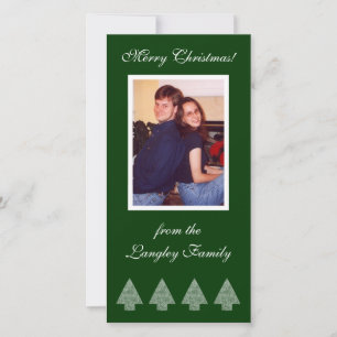Green Christmas Trees Foto Card Feiertagskarte