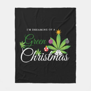 Green Christmas Weed Shirt Fleecedecke