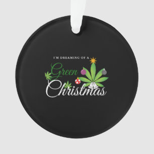 Green Christmas Weed Shirt Ornament