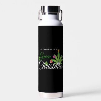 Green Christmas Weed Shirt Trinkflasche