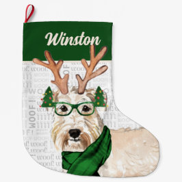 Green Christmas Wheaten Terrier mit dem Namen des  Großer Weihnachtsstrumpf