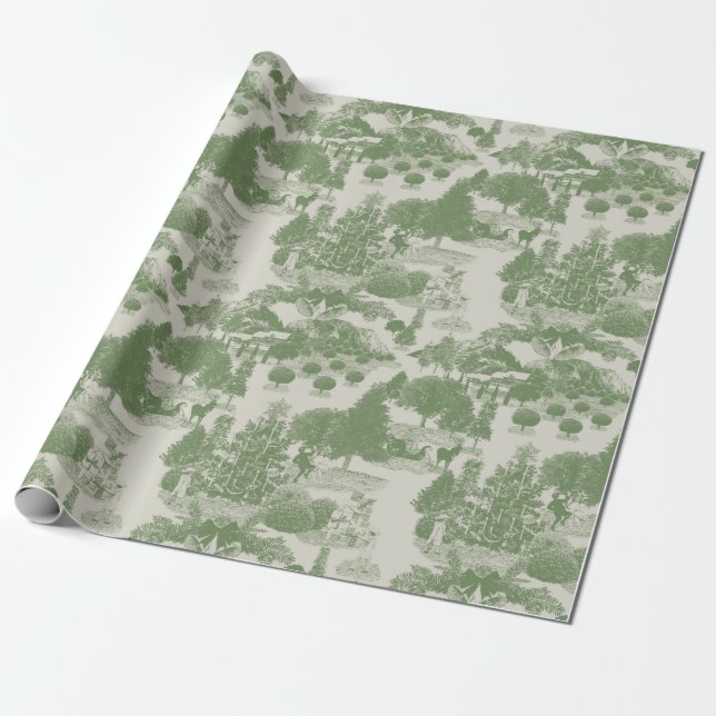 Green Christmas Winter Wonderland | M Geschenkpapier (Ungerollt)