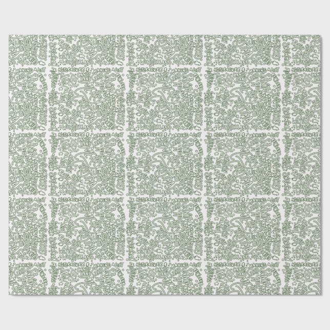 Green Christmas wrapping paper Geschenkpapier (Flach)