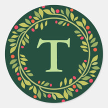 Green Christmas Wreath Umschlag Aufkleber