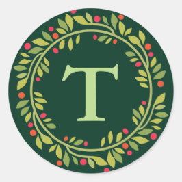 Green Christmas Wreath Umschlag Aufkleber