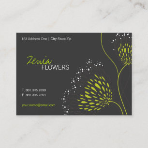 Green Chrysanthemum Blume Elegante Chic Floral Visitenkarte