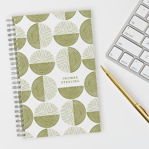 Green Circle Geometric Muster Spiral Notebook Notizbuch