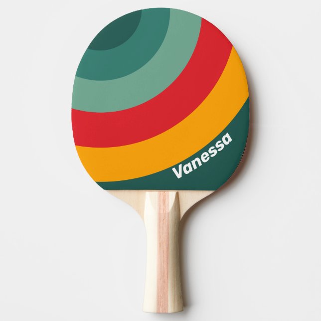 Green Circle Stripe with Name Tischtennis Schläger (Vorderseite)