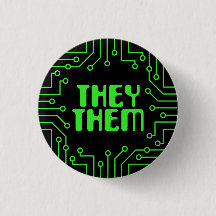 Green Circuit Board They/Them Pronouns